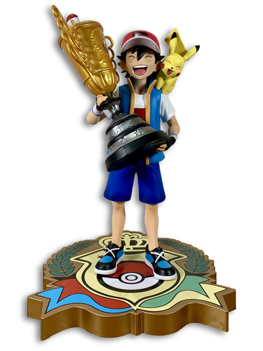 28cm Ash Ketchum & Pikachu Champion Trophy Pokemon Anime Figure